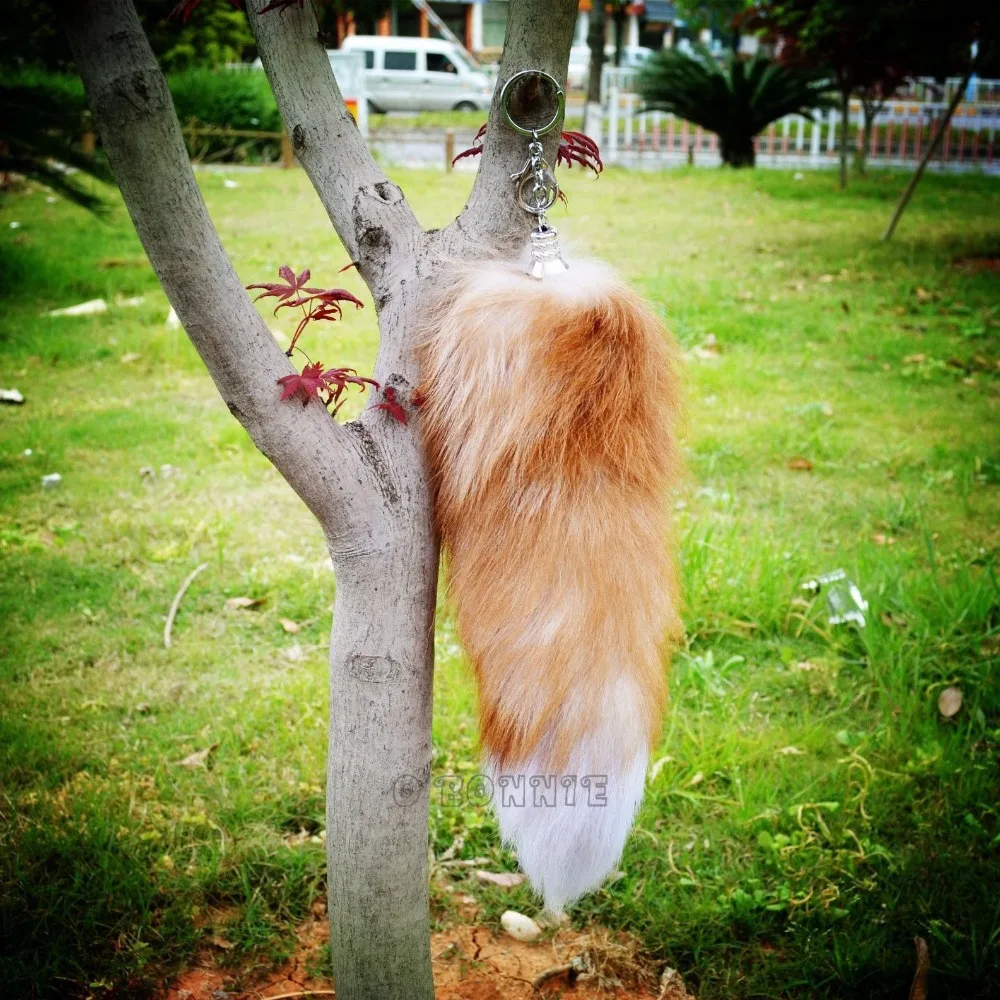 Aliexpress.com : Buy Large Golden Real fox Tail keychain