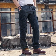 Новые мужские брюки карго модные повседневные хлопковые Промытые многокарманный военный брюки с пуговицами армейские зеленые брюки карго большого размера
