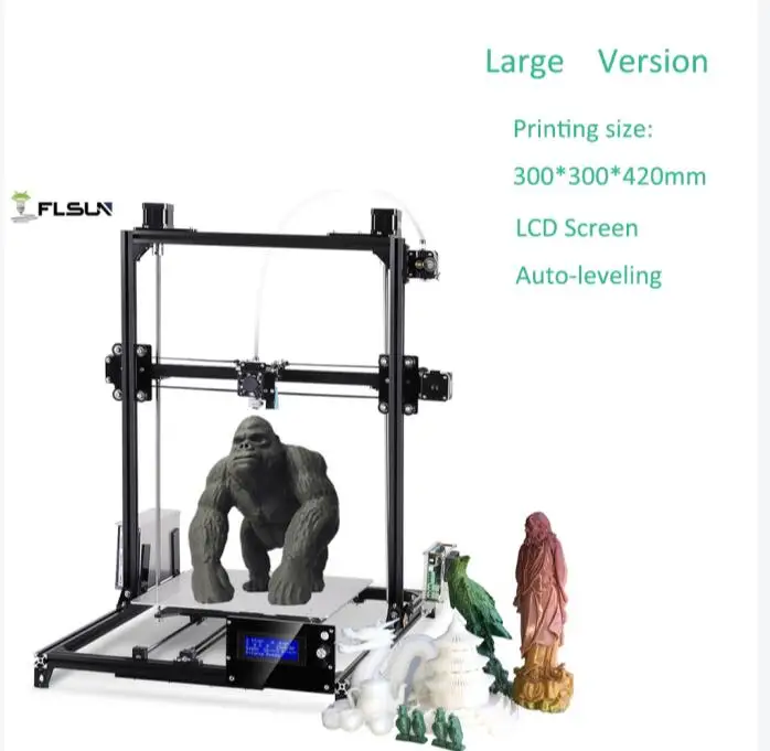 Flsun большой размер печати I3 3d принтер 300x300x420 мм система автоматического выравнивания двойной экструдер Diy Kit 3,2 дюймов сенсорный экран - Цвет: Auto-leveling