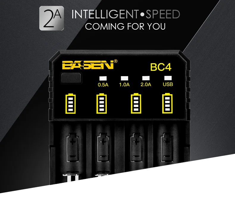 BC4 Basen Electronics rechargeable li-ion battery charger 4 slot intelligent 18650 battery charger INPUT OUTPUT _02