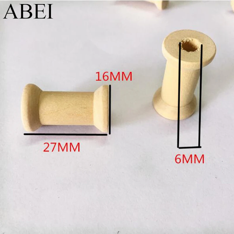 10 шт./партия 27*16 мм деревянная катушка для нитей намотки проволоки бобин DIY рукоделие лоскутное шитье инструменты поставщик