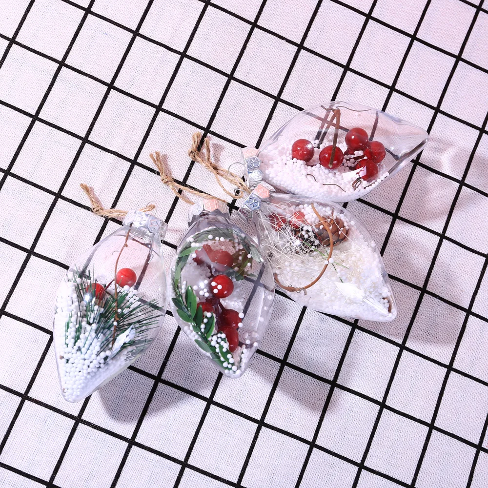 Water Drops Foam Cherry Christmas Decorations Ball Transparent Clear Bubble Sphere Tree Pendant Hanging Decoration Ornament Gift | Дом и сад