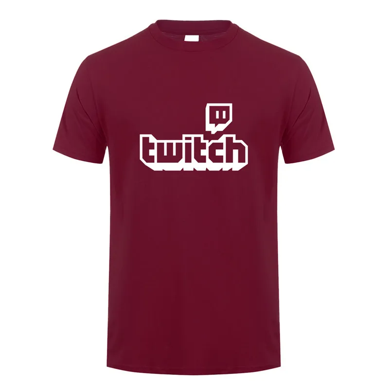 Twitch футболки топы для мужчин короткий рукав хлопок o-образным вырезом игры Twitch футболки мужские футболки DS-050 - Цвет: Maroon