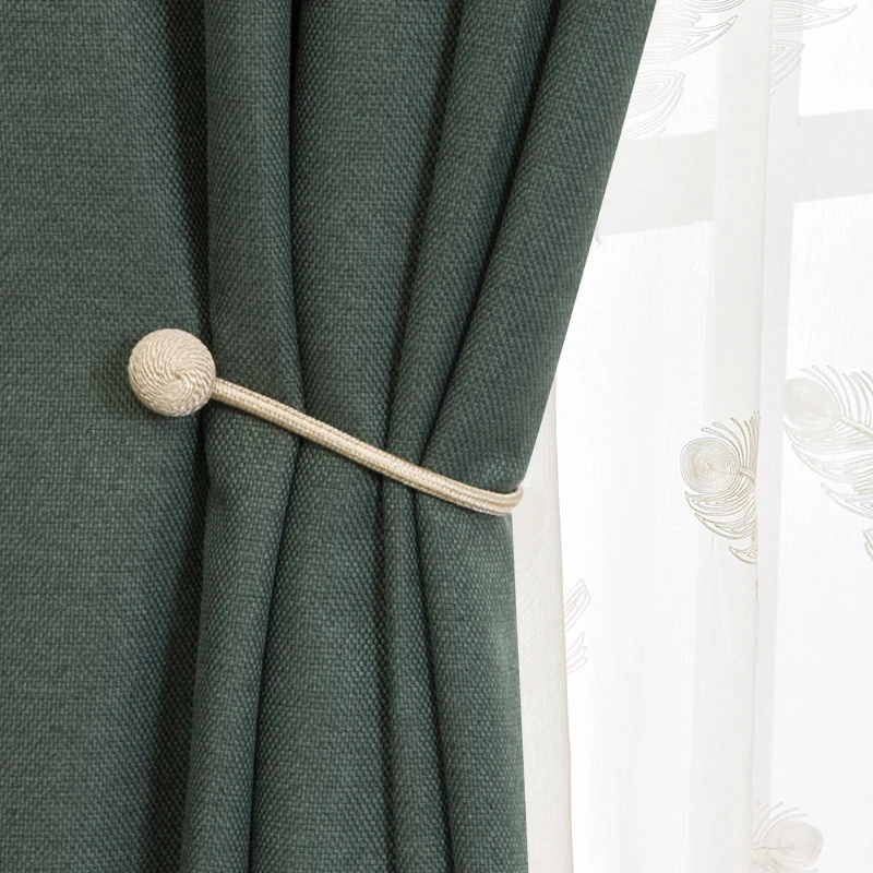European Style Magnetic Woven Texture Curtain Tieback Convenient Drape Tie Backs Decorative Blackout Holdback for Window Decor