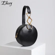 Роскошные сумки из яловичного спилка, дизайнерские ювелирные изделия с изображением полной луны, мини круглые сумки для женщин, фурнитура, круглые женские сумки с верхней ручкой