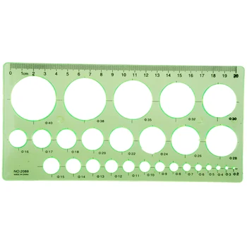 

5pack Amico Green Plastic Students Rectangle Shape Drawing Circle Template Ruler