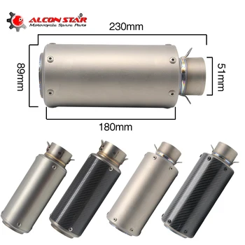 

Alconstar- 51mm Inlet Universal Motorcycle Scooter Motocross Exhaust Muffler Dirt Pit Bike GP Racing Exhaust Muffler GSXR NINJA