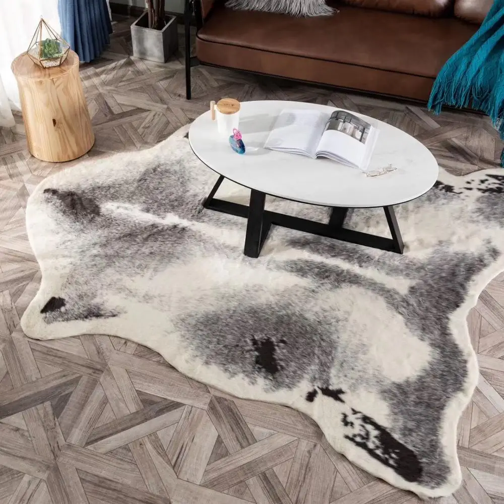 

Zebra Cow Leopard Printed Carpet for Living Room Velvet Imitation Leather Rugs and Carpets for living room