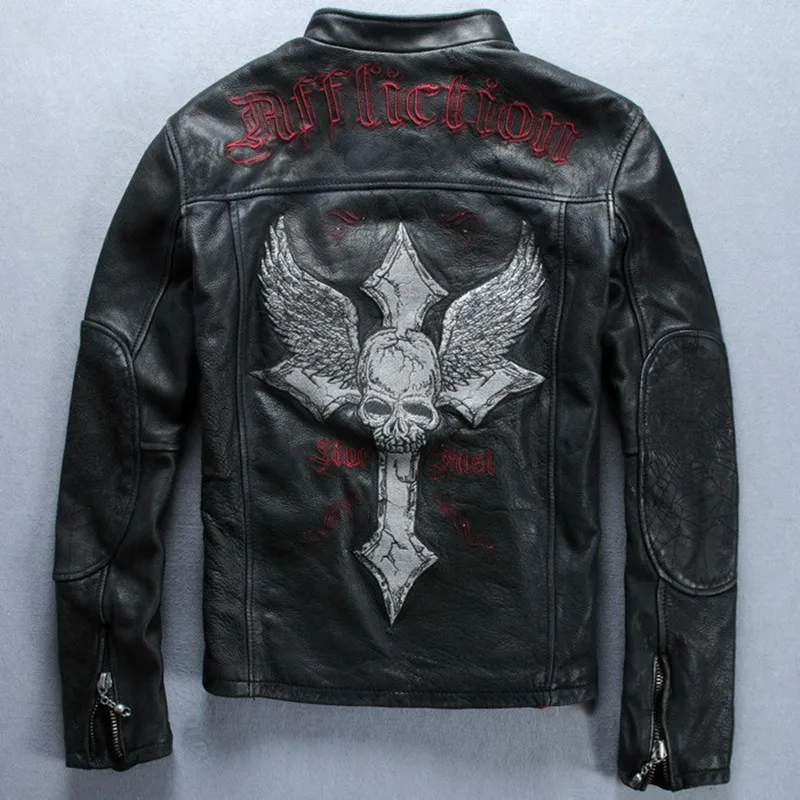 jaqueta de couro masculina motoqueiro harley