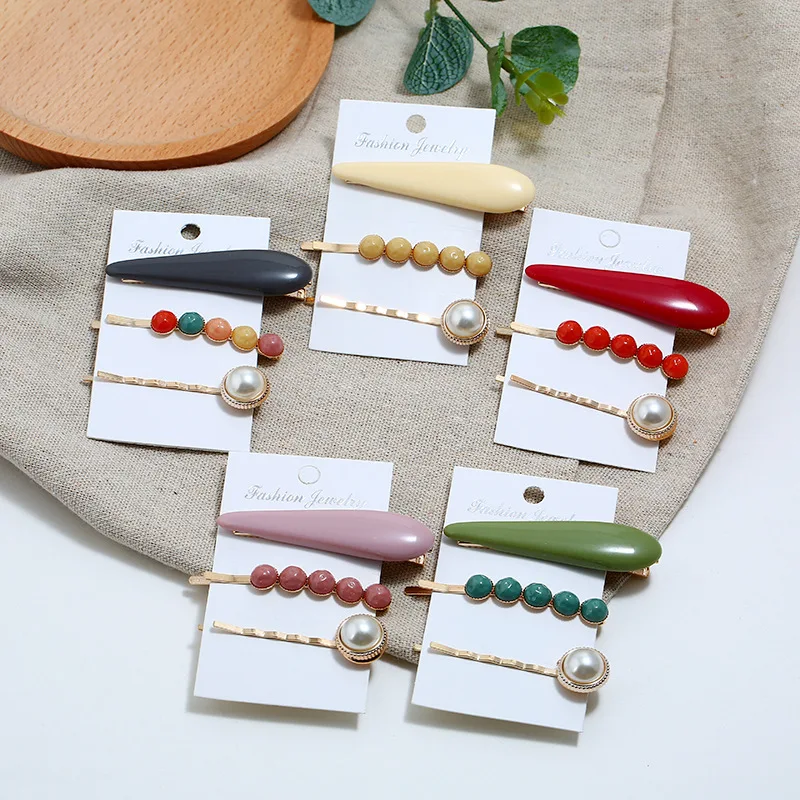 3 Pcs/Set Lovely Pearl Candy Color Girls Hairpins Hair Clip for Women Kids Headwear Children Accessories BB Clips Jewelry | Украшения и