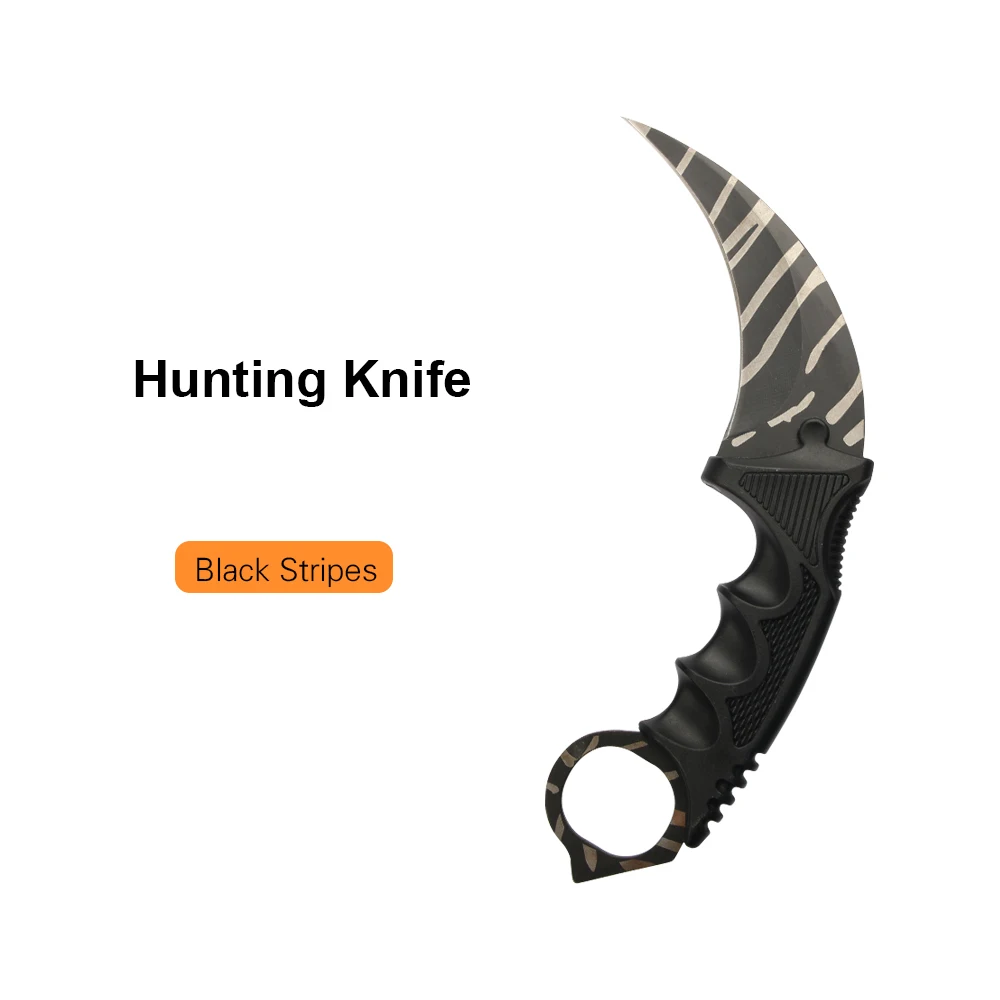 JelBo походный охотничий нож с ножной Karambit нож портативный карманный складной нож лезвие из нержавеющей стали - Цвет: Black Stripes