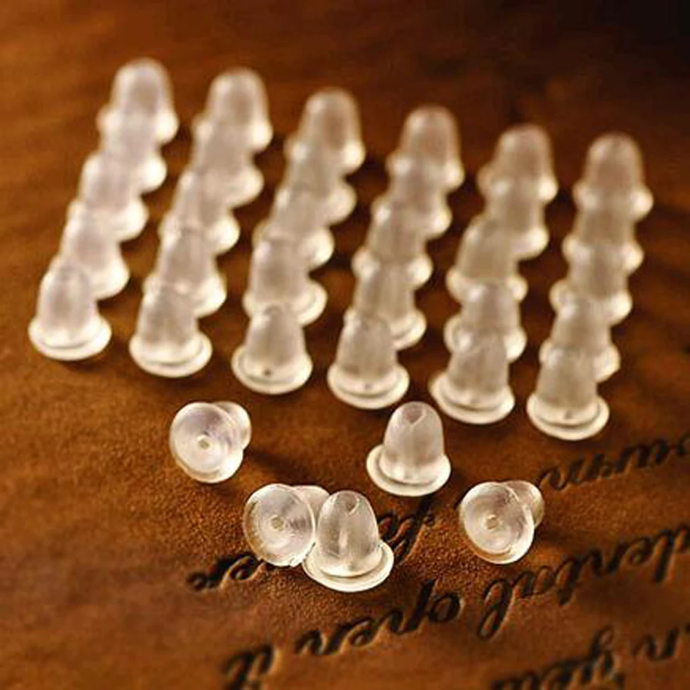 

FAMSHIN Dedicated Simple Clear Plastic Ear Jewelry Stud Earring Plugs / Earplug Plug 180 to 200 Pieces Party Gifts