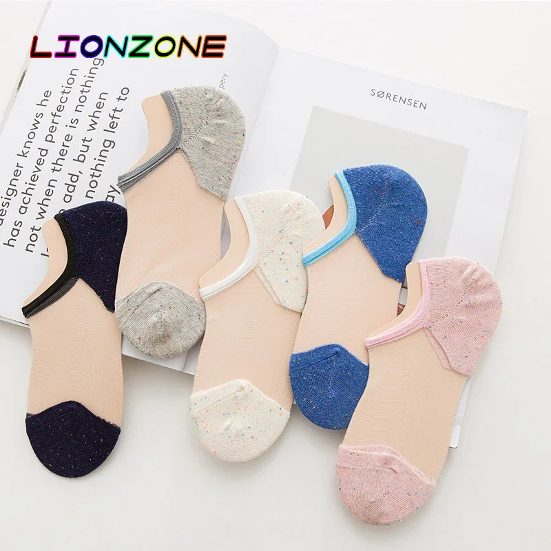 LIONZONE 5 пар/лот короткие кружевные Для женщин Meia Invisivel носки Calcetines Divertidos