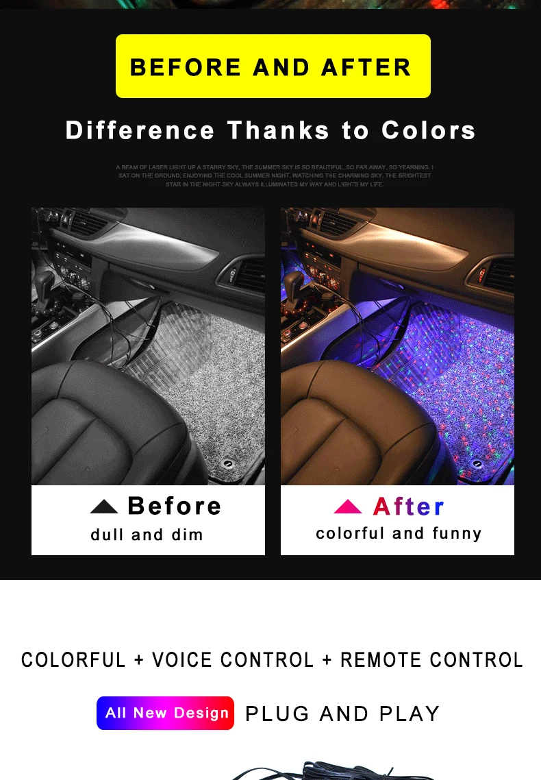 car led foot atmophere lights interior lamps (3)