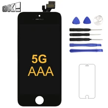 

Smartphone Replacement Part For iPhone 5 LCD Display Grade AAA Black White Screen Assembly + Sensor Holder Ear Mesh Repair Tool