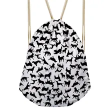 FORUDESIGNS/ Модные мужские и женские сумки на шнурках с принтами животных, собак, кошек, лошадей, головоломки, сумки для хранения мячей в спортзале