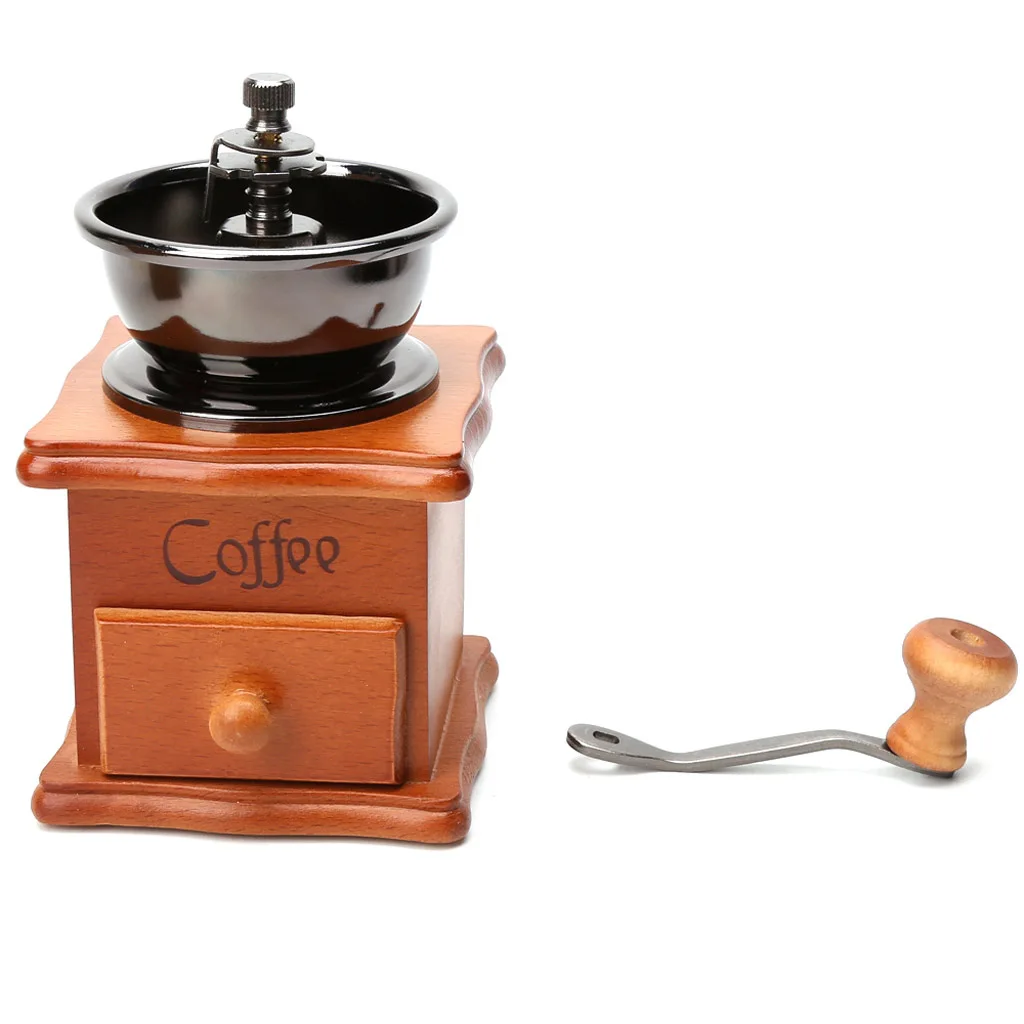 

Wooden Stainless Steel Hand Grinder Manual Coffee Beans Spice Grinding Tool JAN07 Dropship