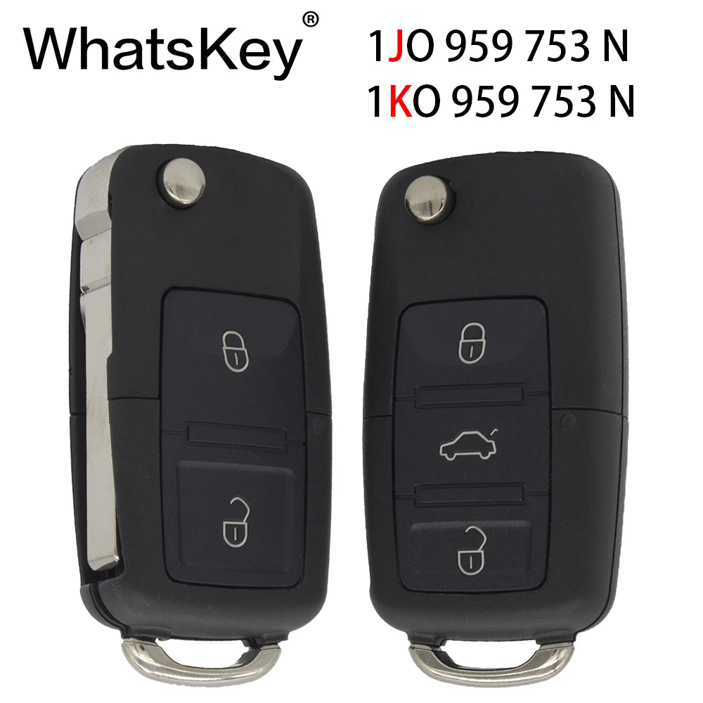 WhatsKey Remote Car Key 433Mhz ID48 Chip For Volkswagen Beetle Bora Passat B5 Golf Polo 1JO959753N 1KO959753N WhatsKey Remote Car Key 433Mhz ID48 Chip For Volkswagen Beetle Bora Passat B5 Golf Polo 1JO959753N 1KO959753N