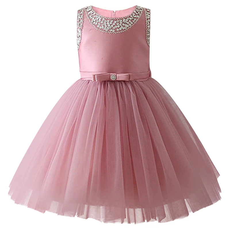 Модное Новое Детское платье принцессы с цветочным рисунком для свадебной вечеринки, красивое платье для девочек, платье из крепа с