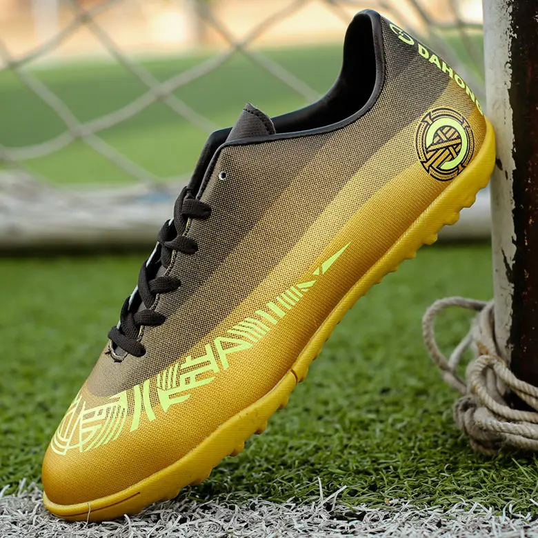 Fine Zero новые взрослые мужские уличные футбольные бутсы обувь с высоким берцем TF/FG футбольные бутсы тренировочные спортивные кроссовки оригинальные бутсы AG - Цвет: golden