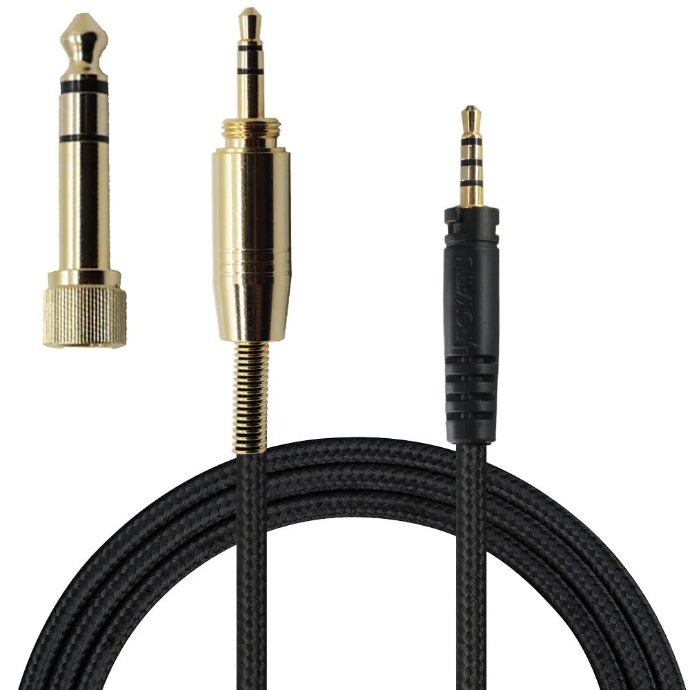 POYATU Cables For Sennheiser Momentum 2.0 On Ear Over Ear Bluetooth Wireless Headphones Cable Repair Cords With 6.35mm Adapter 3