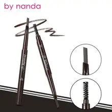 По Нанда двойной головкой карандаш для бровей, кисть для бровей автоматически вращающийся треугольник водонепроницаемый анти-пот макияж ручка