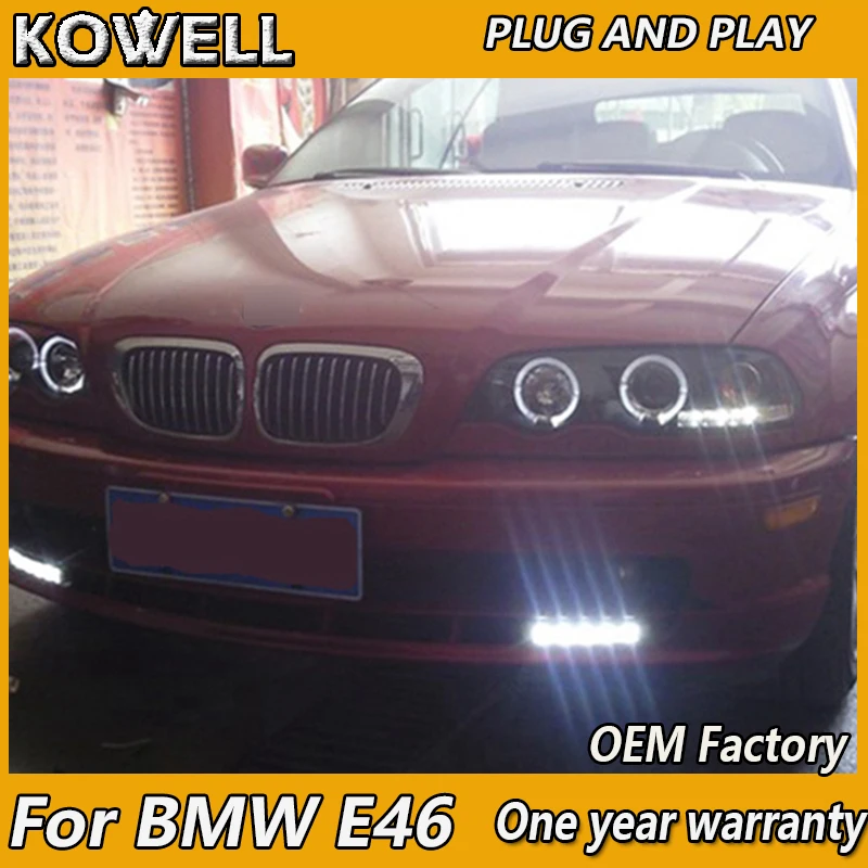 

KOWELL Car Styling for BMW E46 headlights 1998-2002 for E46 LED angle eyes drl H7 hid Bi-Xenon Lens low beam