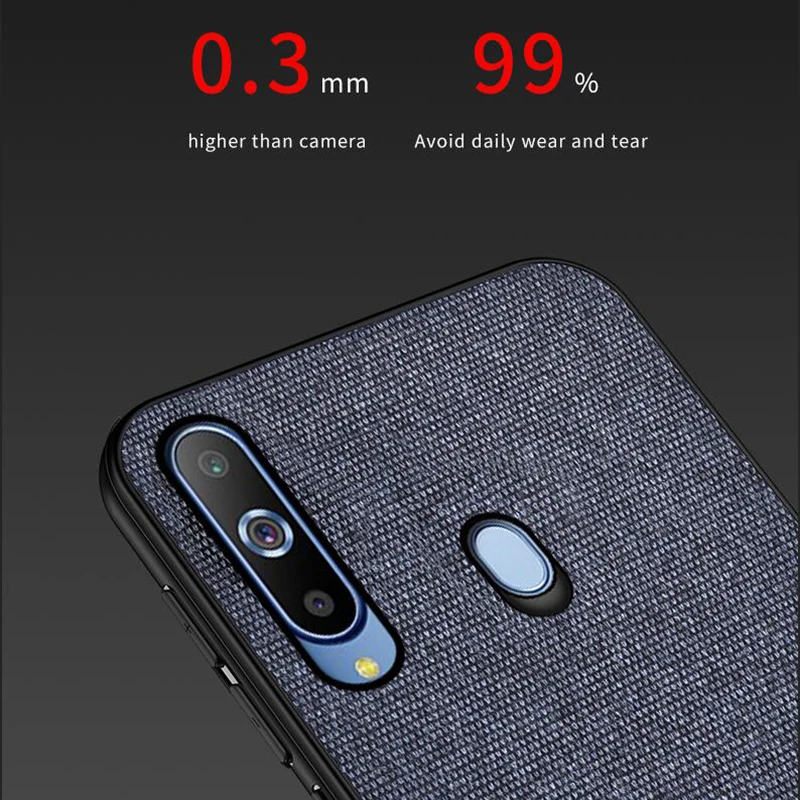 For Samsung Galaxy A60 Case Fabric Cloth Hard PC Back Cover For Samsung A60 Phone Cases Full protection Fundas