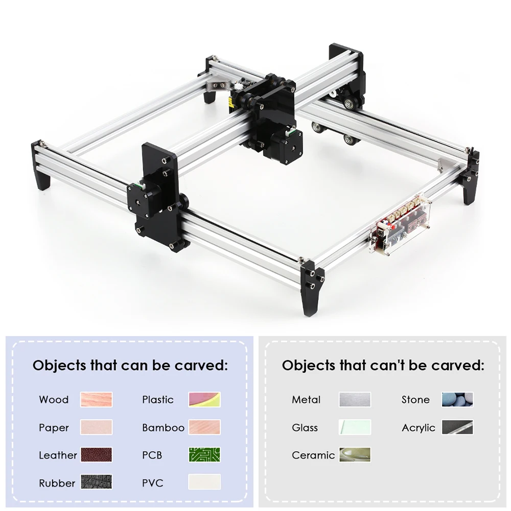 Настольный DIY Лазерный Гравировальный Станок с ЧПУ гравер резчик лазерный принтер с защитными стеклами для резьбы резки и гравировки