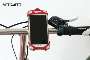 VETOMEET Bicycle Motorcycle Mobile Phone holder Silicone For 4 6 inch Bike Handlebar Clip GPS Mount