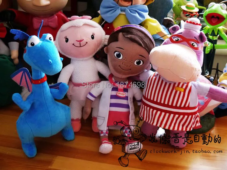 Doc McStuffins, игрушки, Doc Lambie, ягненок, Stuffy Dragon Hallie, бегемот, Boppy Dog, плюшевые игрушки, 30 см, милые мягкие животные, детские куклы, подарки