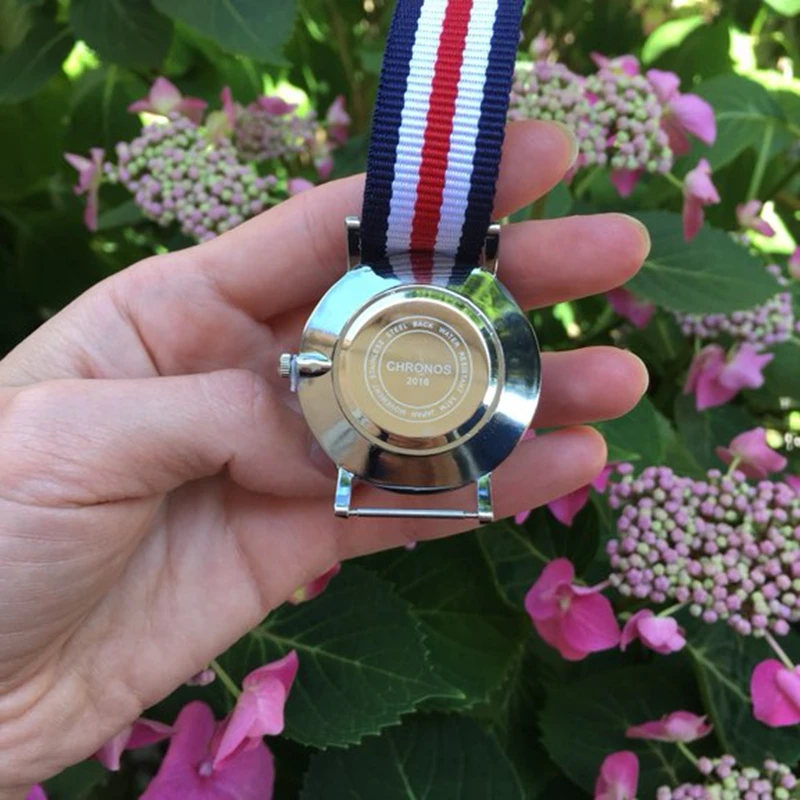 Часы CHRONOS ультратонкие кварцевые часы с простой нейлоновой лентой модные