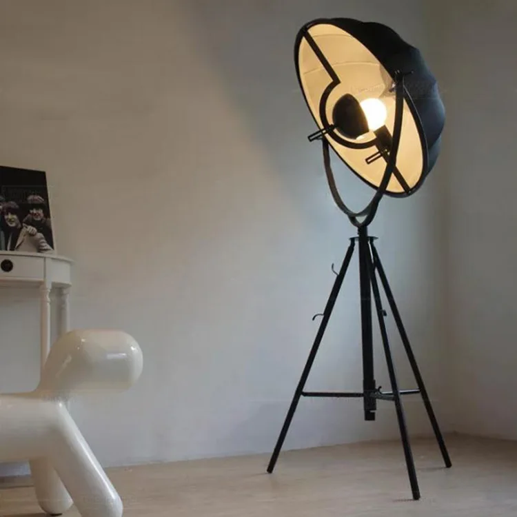 Напольный светильник в скандинавском стиле, полукруглый металлический абажур, стоящая лампа для фотосъемки, украшение со спутником, освещение для кабинета, торшеры