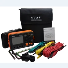 Testeur de résistance de terre numérique LCD, testeur de tension de résistance du sol, tige de foudre, outils de mesure, VICI VC4105A