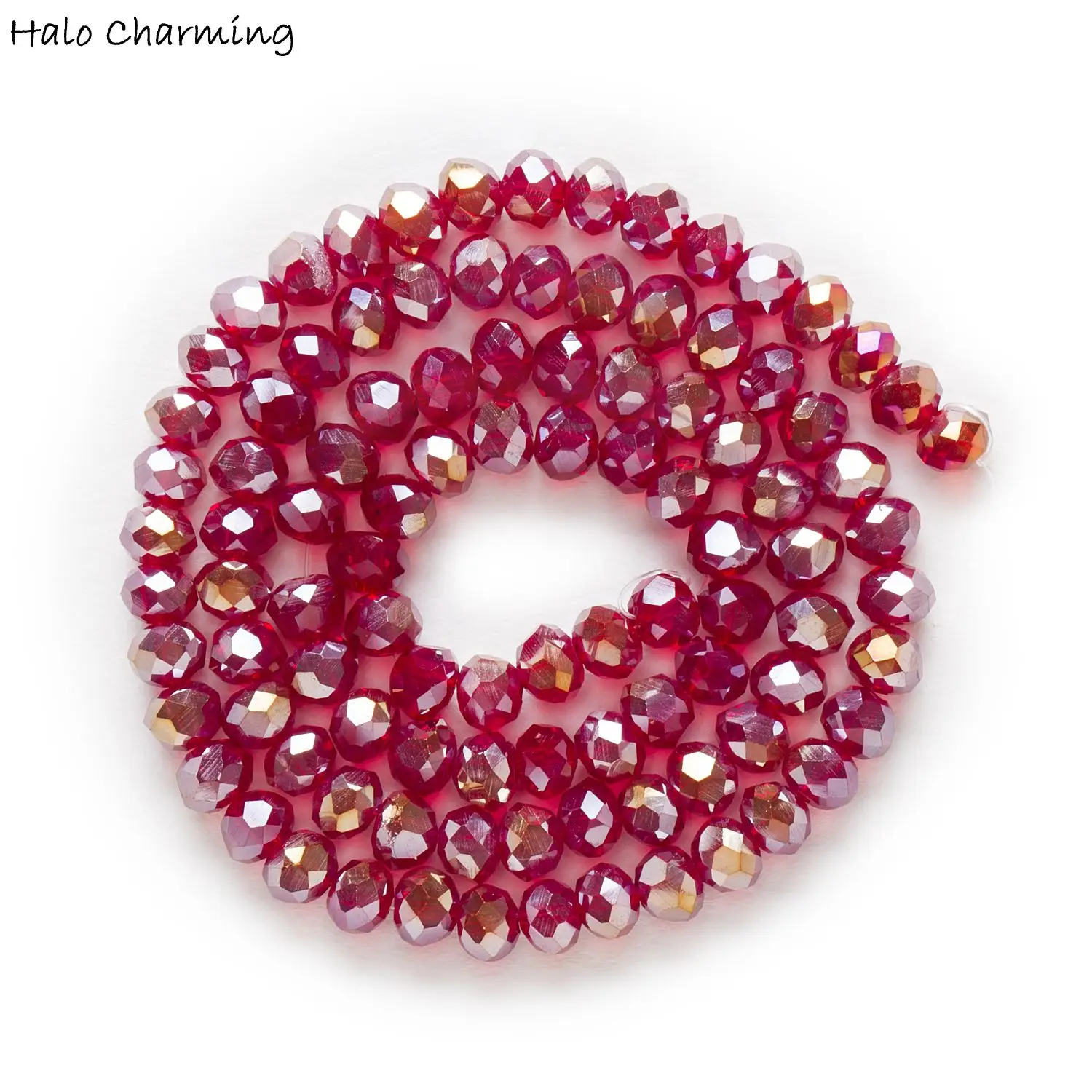 Бусины кварцевые граненые темно красного цвета 4 8 мм 50 шт.|faceted beads|faceted rondelle beadsglass