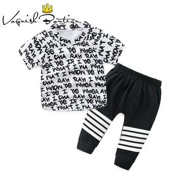 

Baby girl clothes letter printed baby boy clothes black and white baby clothes 2pcs/set newborn clothes