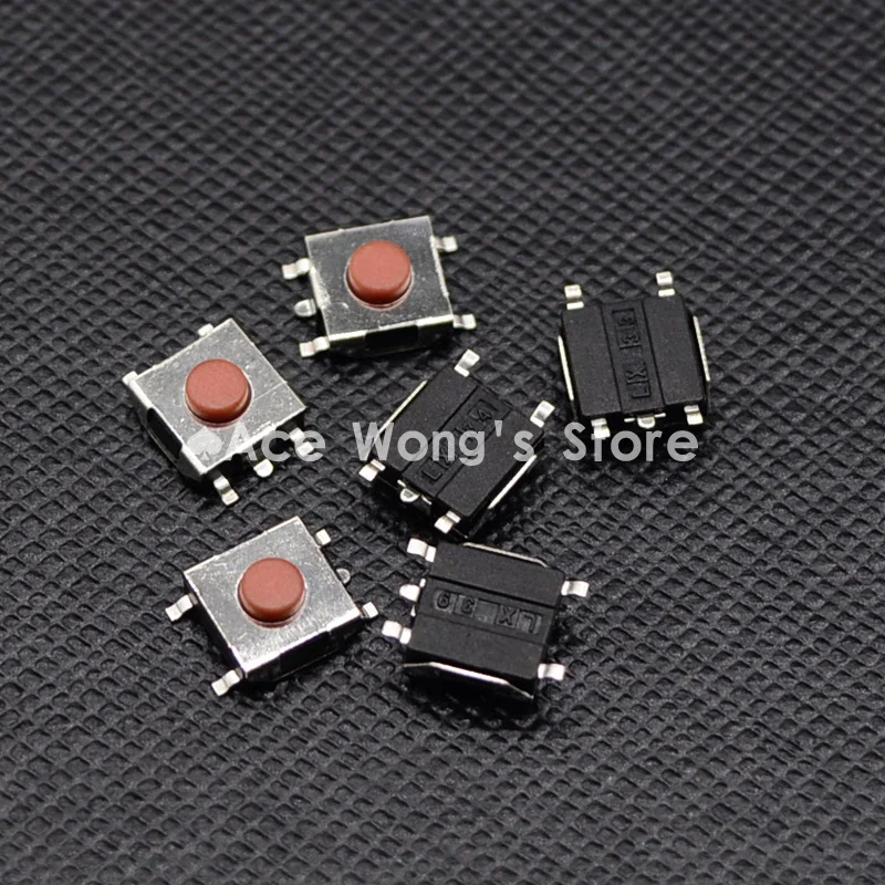 Бесплатная доставка 100 шт. SMD 5Pin 6X6X3.1MM красный тактильный такт кнопка микро