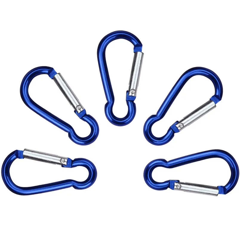 5PCS Aluminum Alloy Carabiner Spring Snap Clip Hooks Keychain Multifunction Outdoor Tools Climbing Hiking Accessories #4S13 (7)