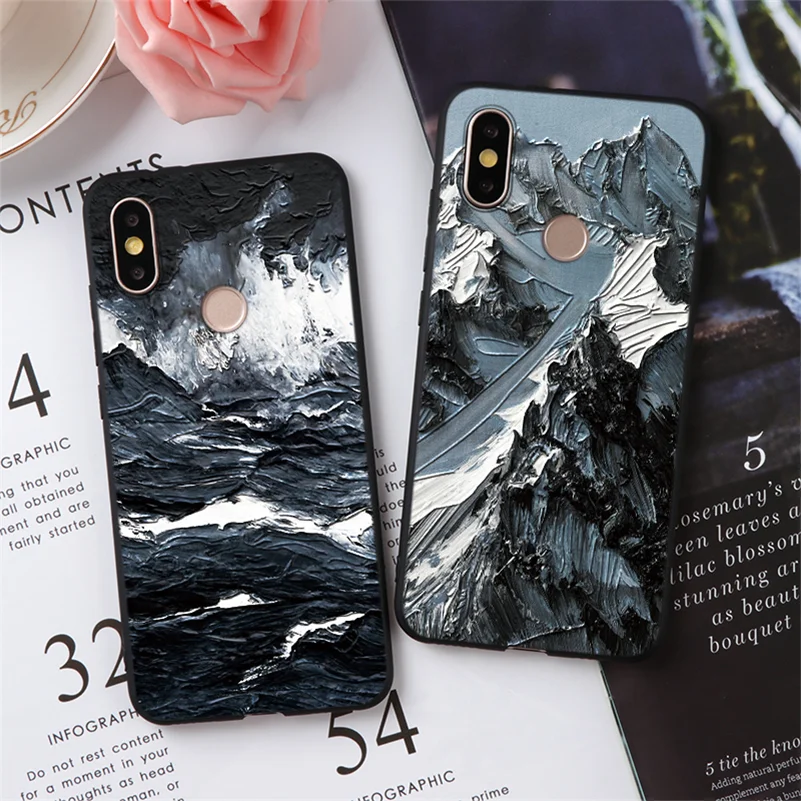 

TPU 3D Emboss Black Coque For Xiaomi Redmi Note 7 6 Pro 3 4X 4A 5 Plus 6A 5A S2 Mi 8 9 Lite A1 5X A2 6X F1 For Redmi Note 7 Case