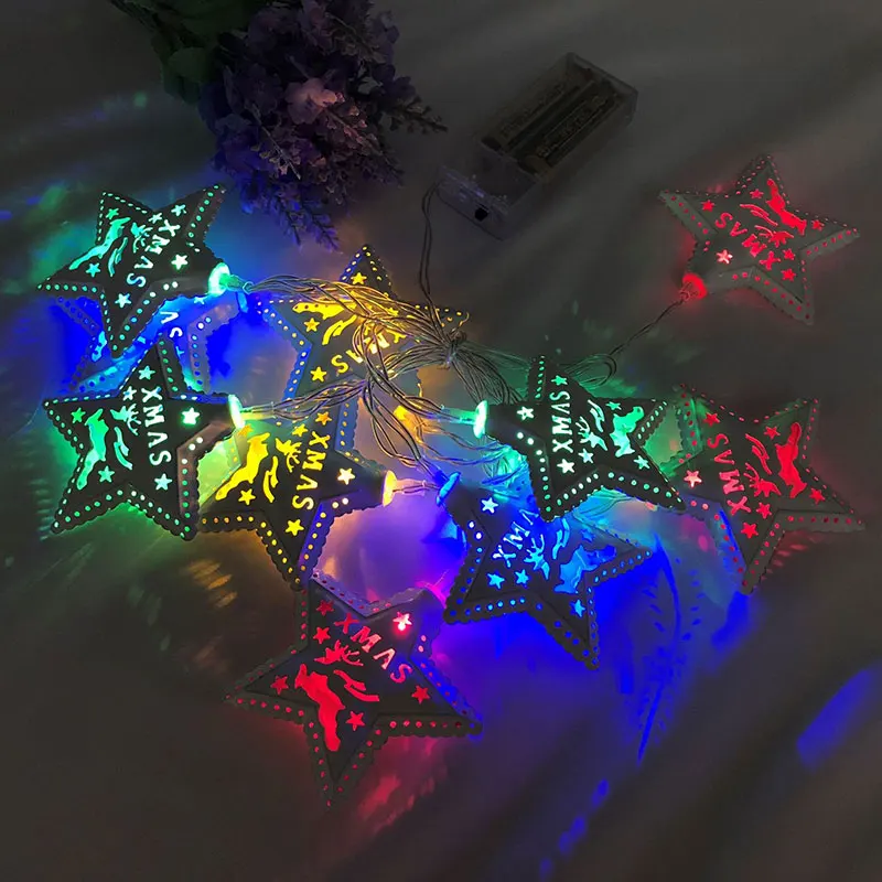 New LED Christmas Light Strings Full of Stars Christmas Tree Pendant Holiday Garden Party Decoration Lights