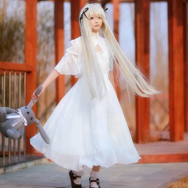 

2017 anime Kasugano Sora cosplay dresses Yosuga no Sora cosplay white Lolita costumes high quality custom-made
