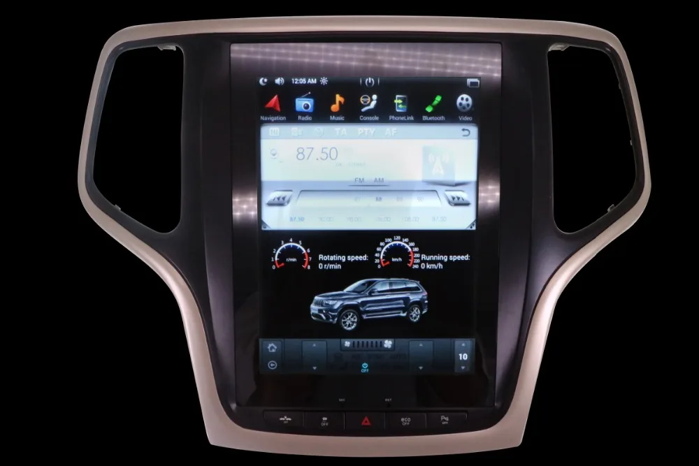 Android Tesla style Car GPS Navigation For JEEP Grand Cherokee 2014 2018 gold and black headunit