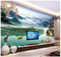 Пользовательские высокого класса росписи 3d обои настенные фрески Цзяннань воды пейзажной живописи фоне стены китайские пейзаж Декор стены