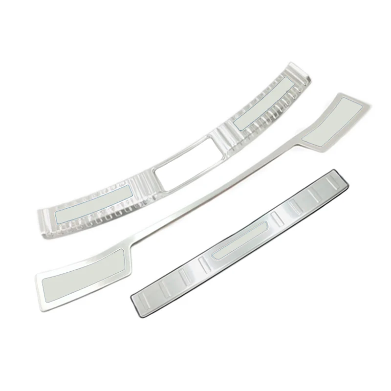 

Car Styling Stainless Inner/Outlet(Upper+Button)Rear Bumper Guard Plate Cover Trim 3pcs For Lexus UX 2018 2019 Auto Accessory