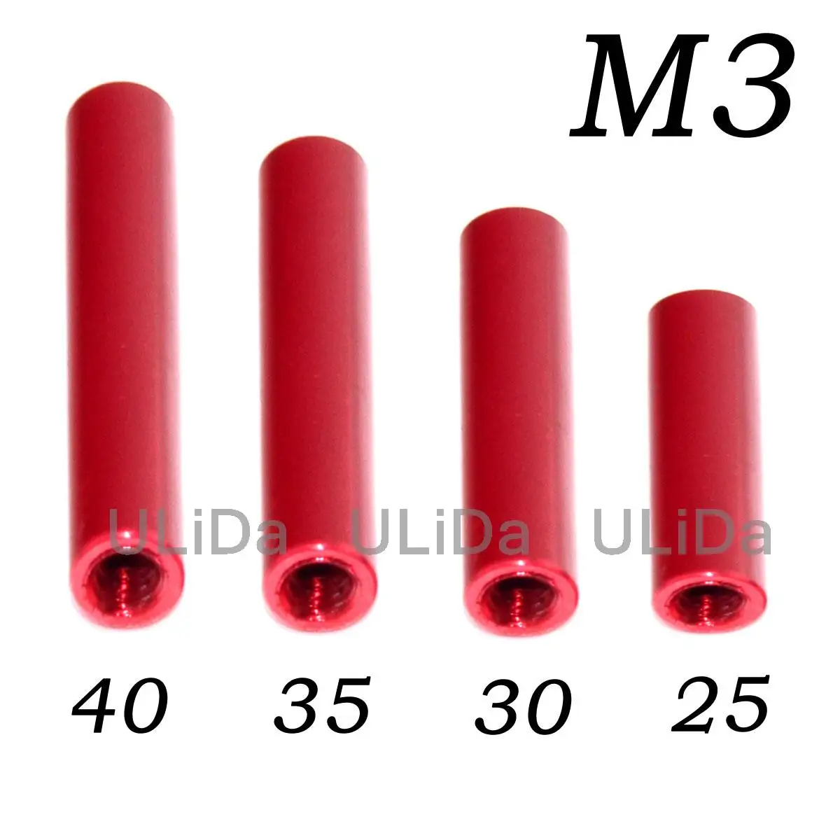 

M3 25 30 35 40mm Round Aluminum alloy Standoff/Spacer Stud Fastener Red column