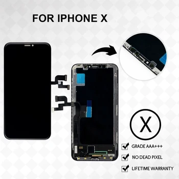 Guarantee AAA+++ For iPhone X LCD With Touch Digitizer Assembly No Dead Pixel OLED Screen Replacement TFT Display Free Shipping