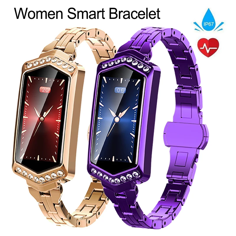 

B78 Smart Watch Women IP67 Waterproof Heart Rate Monitor Metal Strap Fitness Bracelet For Android IOS Phone Wife Gift