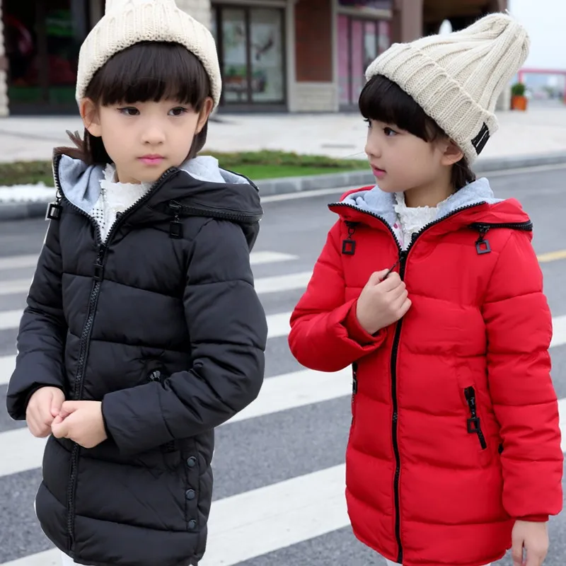 

2017 New Kids Parka Kids Clothing Girls Winter Jackets Warm Cotton Down Winter Girls Coat Hooded Thicken Children Outerwear