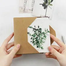 30 шт./упак. милые листья бесшумный Почтовые открытки s листьев растений Стиль карточка для заметок Почтовые открытки подарки Закладка для книги