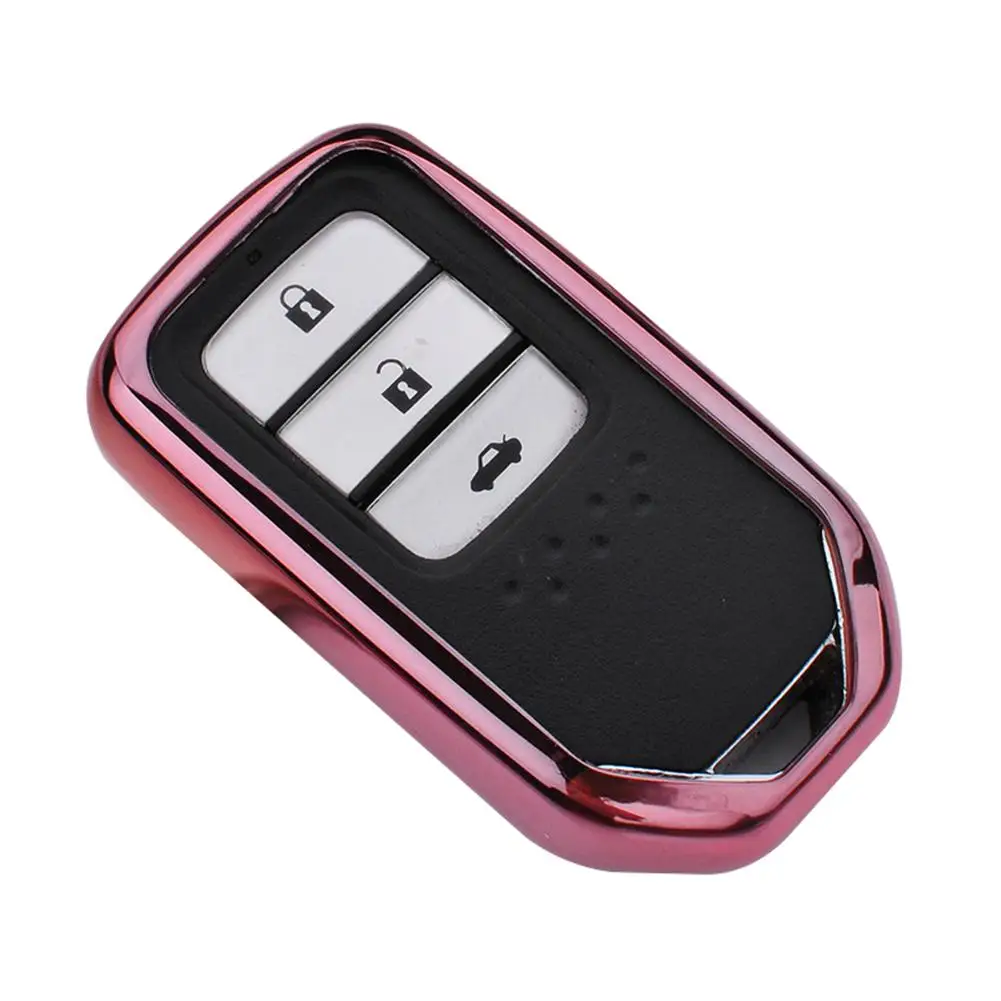Rose Gold Подходит для Honda Car Half-Pack Key Set мягкий чехол для ключей из ТПУ для Honda CRV Odyssey Accord 2013- автомобильный корпус - Название цвета: Rose Gold